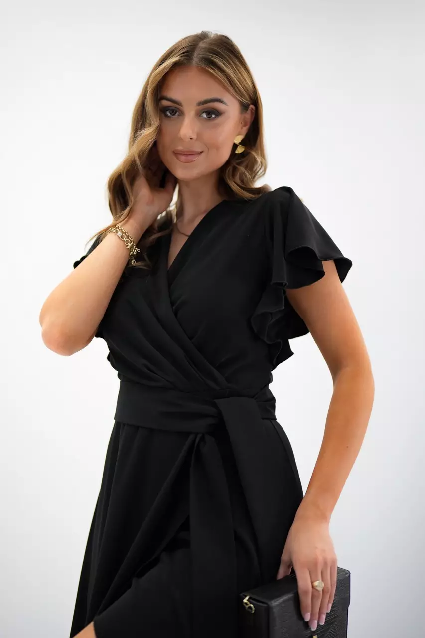 black lightweight Asymmetrical Dress for women
